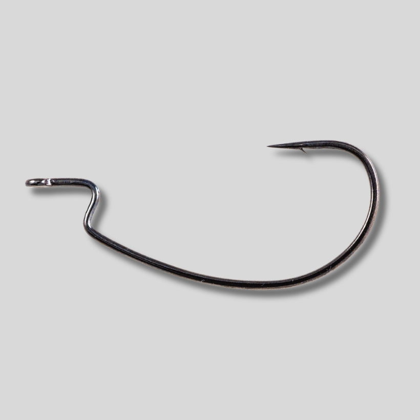 Owner All Purpose EWG Softbait Hooks black chrome 4 pack for Texas rig and soft plastic bass fishing