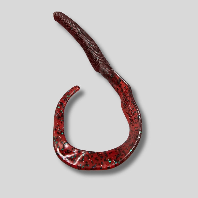 Jawtec Sultan 10 inch ribbon tail worm soft plastic bass fishing lure closeout at Brazalo Lures