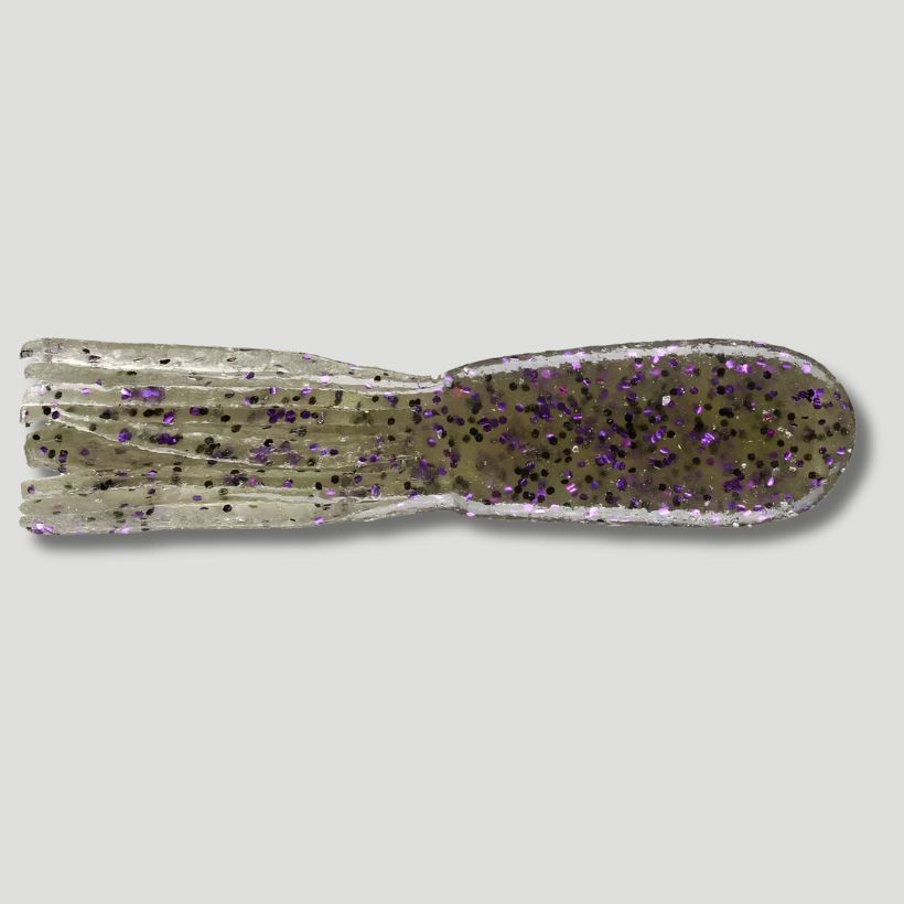 Smoke Black Purple Flake - Big Bite Baits Flat Tube 4in