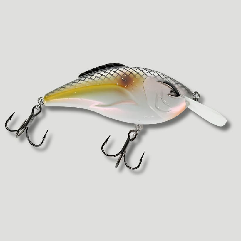 Sneaky Shad - Bill Lewis Hammer Flat 3/8 oz crankbait with Tri-Tone sound chambers and Mustad Triple Grip hooks for bass fishing