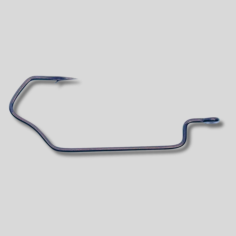 Spearpoint Offset Worm Hooks 6 Pack with VGrip Technology for soft plastic bass fishing