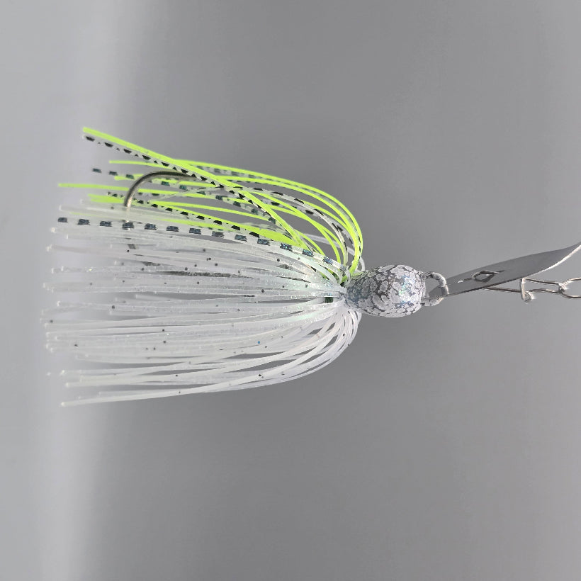 James Niggemeyer Brazalo Strutter JR Bladed Jig with hand-selected colors and compact profile for bass fishing - Spot Remover