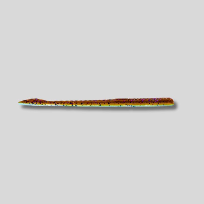 XZone MB Fat Finesse Worm 6 inch soft plastic bass fishing worm for Texas rigs, shaky heads, and finesse presentations