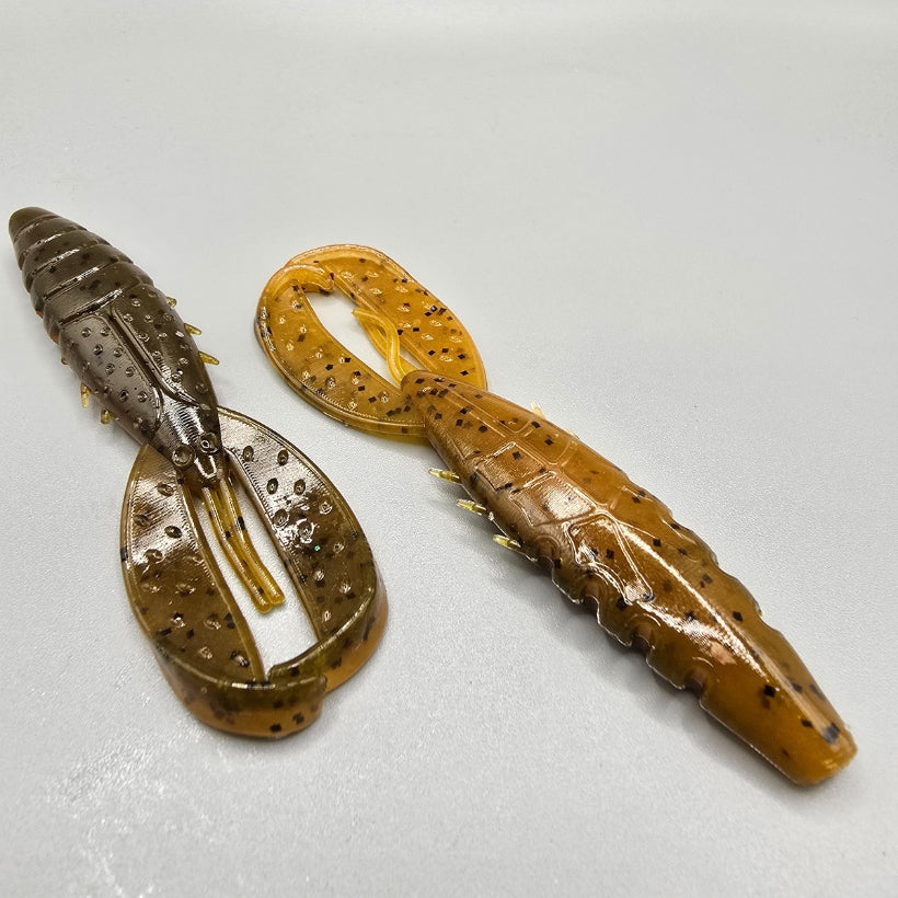 Black Label CP Craw 3.75 inch soft plastic craw trailer with twin swimming tails