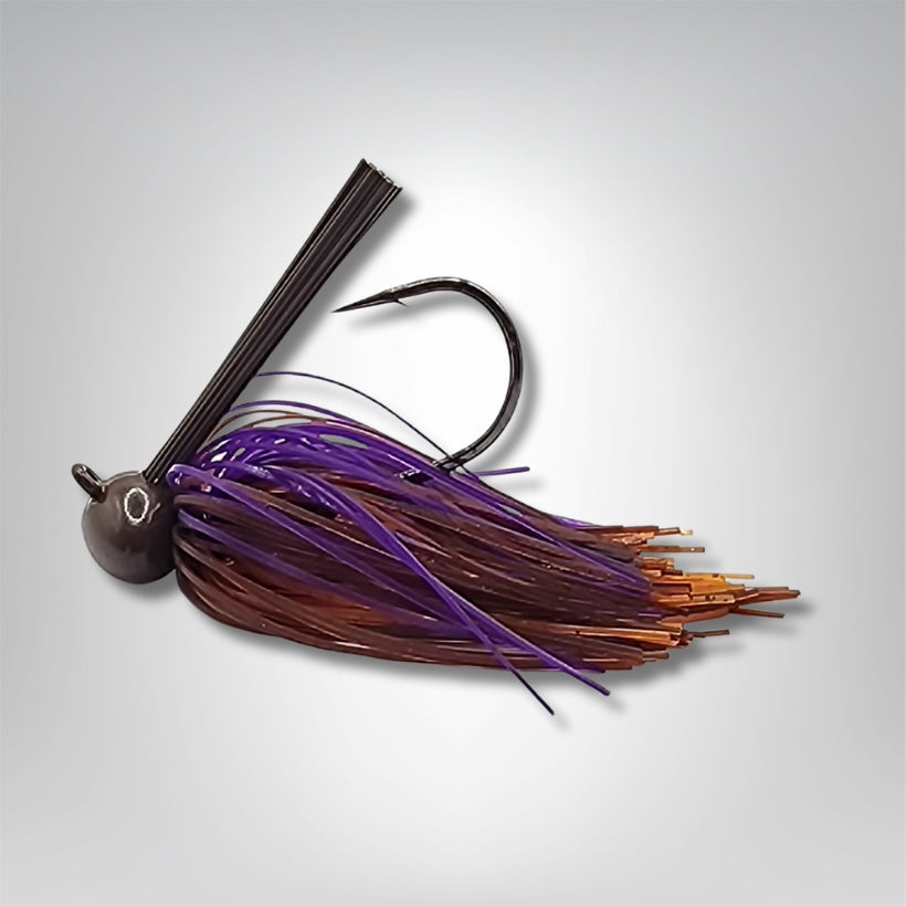 Brazalo Custom Lures football jig with wire-tied skirt and traditional head design