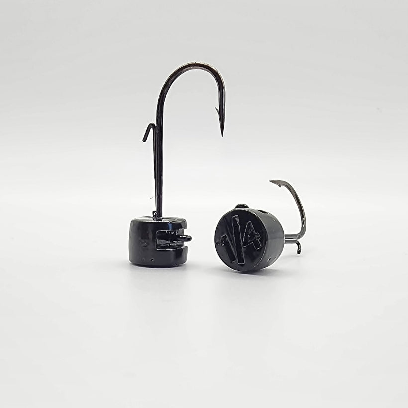 B-Ned Rig Head with flat-eye Aberdeen hook and cross-recessed line tie for Ned rig fishing