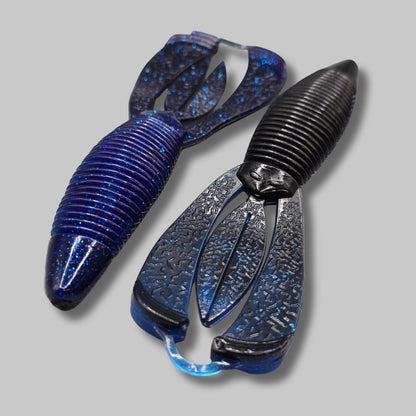 Burtek Tackle Crankin Bug 4-inch bass bait rigged on a Texas rig around cover