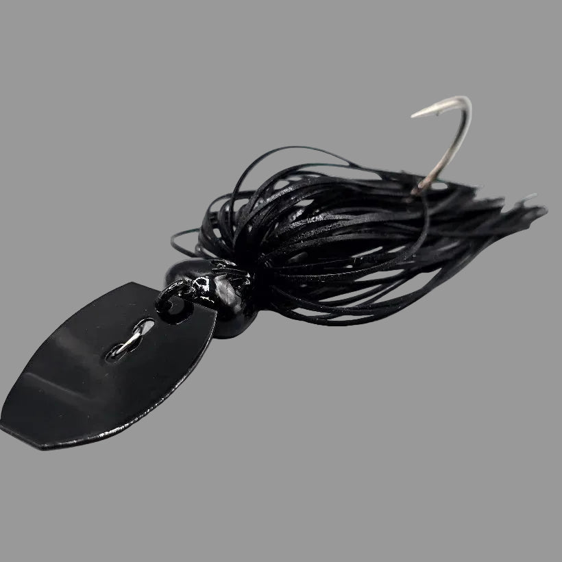 Brazalo Custom Lures Strutter 2.0 Bladed Jigs - Black with Black Blade