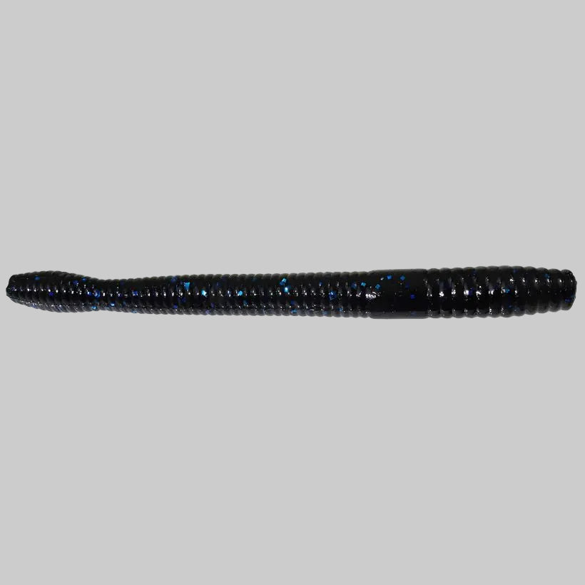 Zoom Magnum Finesse Worm 5 inch soft plastic bass fishing worm - Black Blue Flake