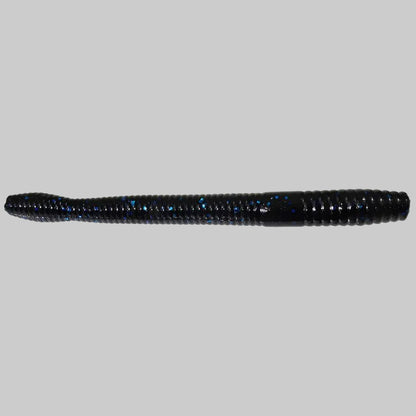 Zoom Magnum Finesse Worm 5 inch soft plastic bass fishing worm - Black Blue Flake
