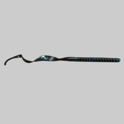 Zoom Ol Monster 10.5 inch ribbon tail worm soft plastic bass fishing bait - Black Blue Flake