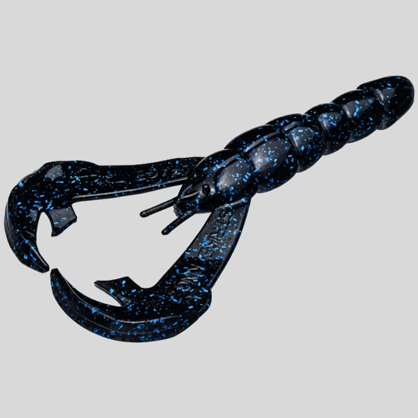 Strike King Rage Craw 4 inch soft plastic craw bait for bass fishing rigged as a Texas rig and jig trailer