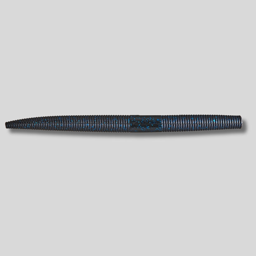 YUM Dinger 5-inch soft plastic stick worm 8 pack featuring a heavily salted body and natural horizontal fall for bass fishing.