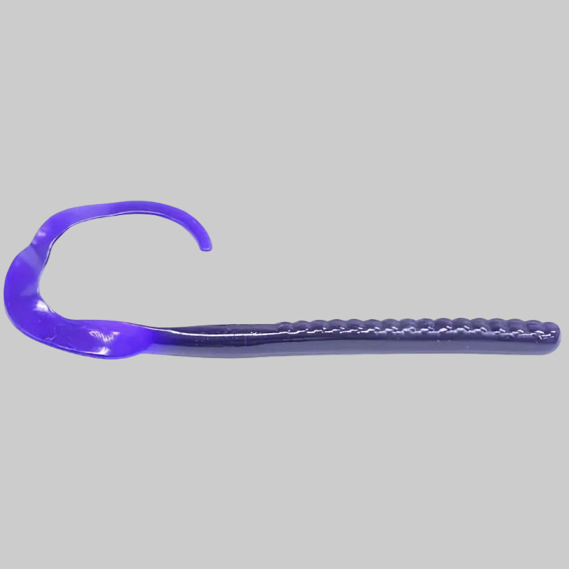 Zoom Ol Monster 10.5 inch ribbon tail worm soft plastic bass fishing bait - Black Grape