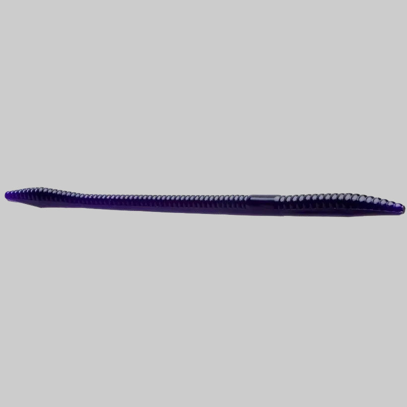 Zoom Trick Worm 6.5 inch floating finesse worm for bass fishing - Black Grape
