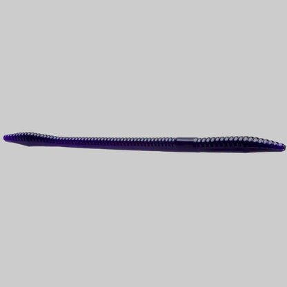 Zoom Trick Worm 6.5 inch floating finesse worm for bass fishing - Black Grape