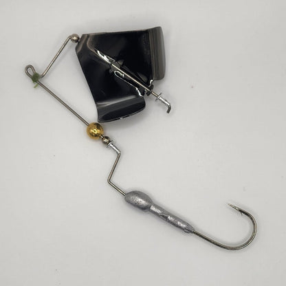 Brazalo Pro Elite Bushwhacker buzzbait with redesigned head for frogs and craw trailers