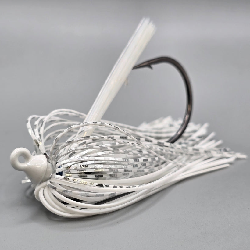 Hog Farmer Epitome hidden weight swim jig with wire-tied skirt designed for heavy cover fishing
