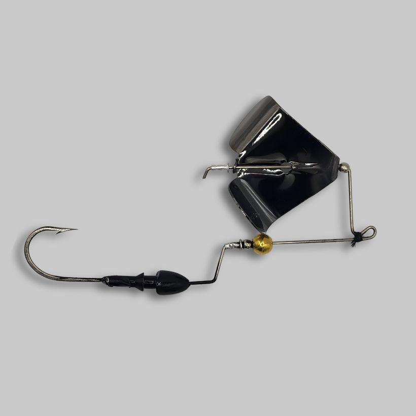 Brazalo Custom Lures Bushwhacker Buzzbait - Black with Black Blade