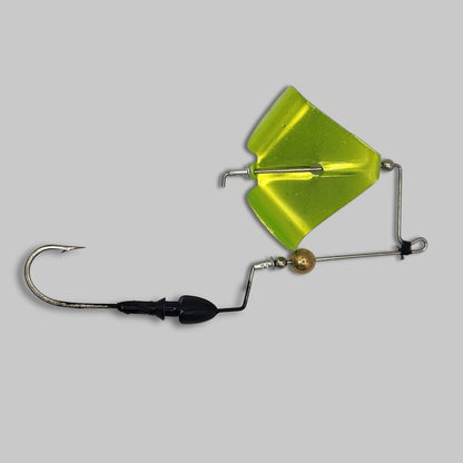 Brazalo Custom Lures Bushwhacker Buzzbait - Black with Candy Chartreuse Blade