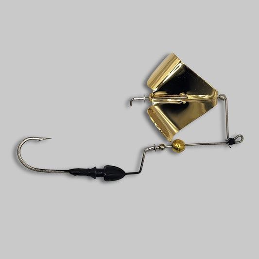 Brazalo Custom Lures Bushwhacker Buzzbait - Black with Gold Blade