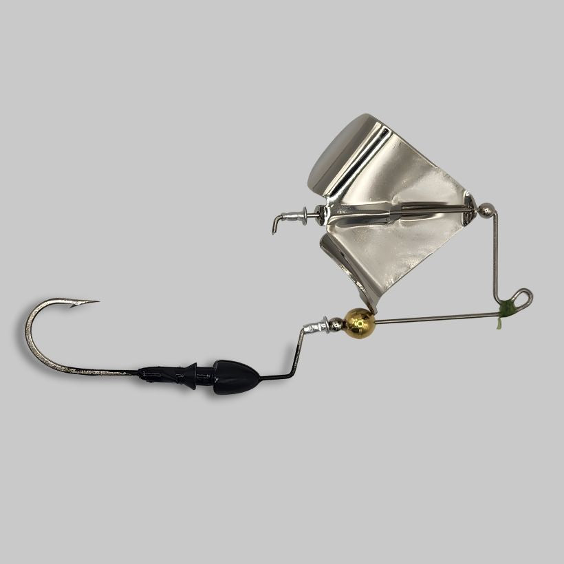 Brazalo Custom Lures Bushwhacker Buzzbait - Black with Silver Blade