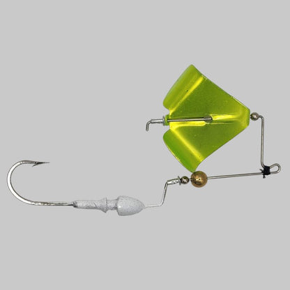Brazalo Custom Lures Bushwhacker Buzzbait - White with Candy Chartreuse