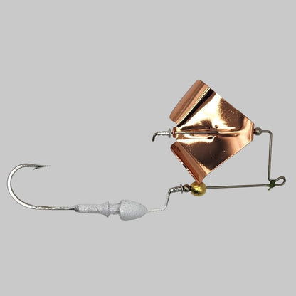 Brazalo Custom Lures Bushwhacker Buzzbait - White with Copper Blade