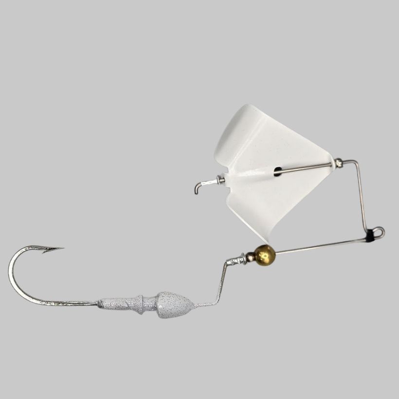 Brazalo Custom Lures Bushwhacker Buzzbait - White with White Blade