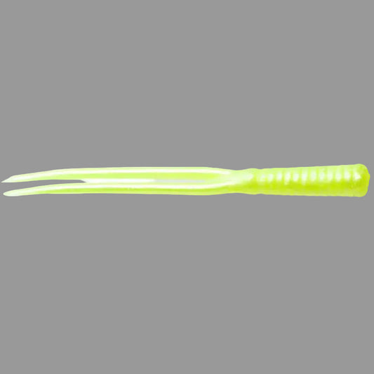 Zoom Split Tail Trailer soft plastic bait for spinnerbait and vibrating jig fishing - Chartreuse Pearl