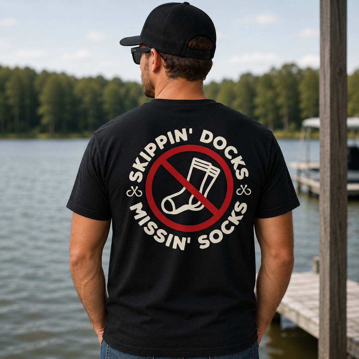 Hunter Baughman "Skippin' Docks and Missin' Socks" T-Shirt