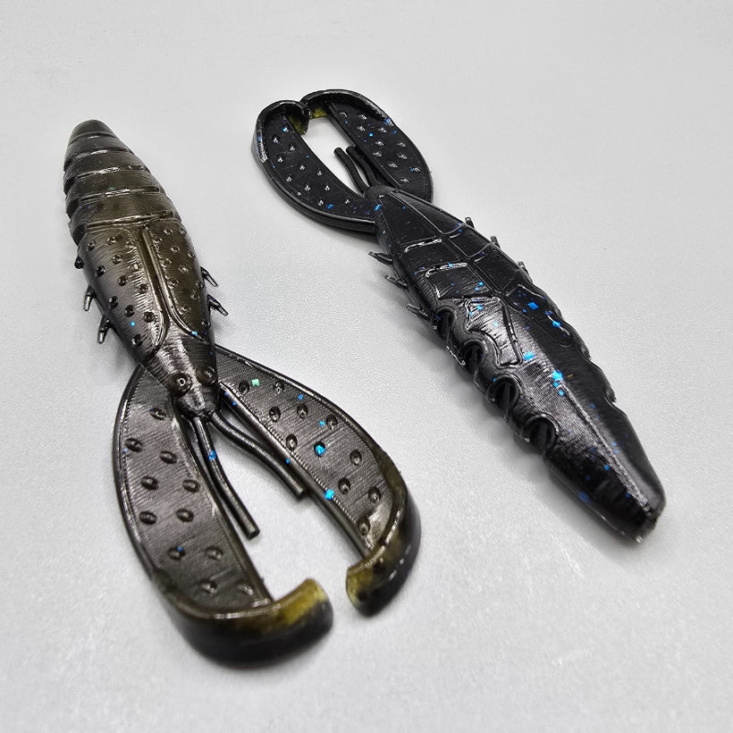 Black Label CP Craw 3.75 inch soft plastic craw trailer with twin swimming tails