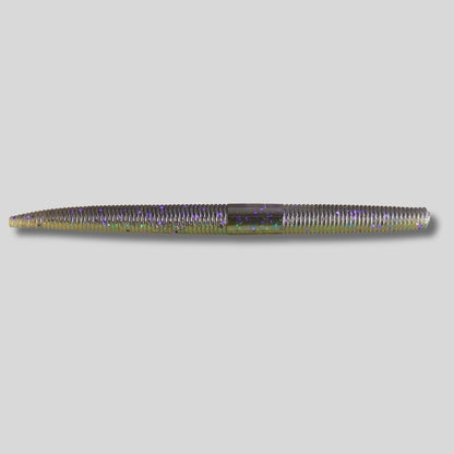 YUM Dinger 5-inch soft plastic stick worm 8 pack featuring a heavily salted body and natural horizontal fall for bass fishing.