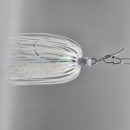 James Niggemeyer Brazalo Strutter JR Bladed Jig with hand-selected colors and compact profile for bass fishing - Glimmer Shad