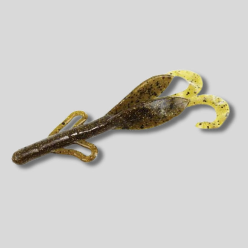 Zoom Baby Brush Hog 4 inch creature bait 12 pack soft plastic bass fishing lure for Texas rigs and heavy cover fishing
