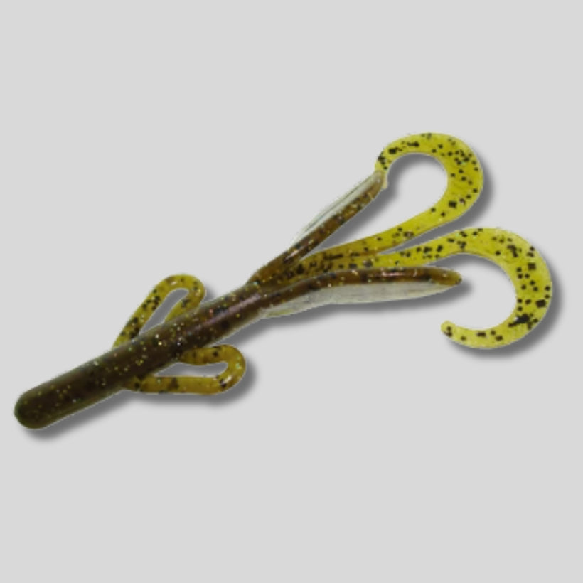 Zoom Baby Brush Hog 4 inch creature bait 12 pack soft plastic bass fishing lure for Texas rigs and heavy cover fishing