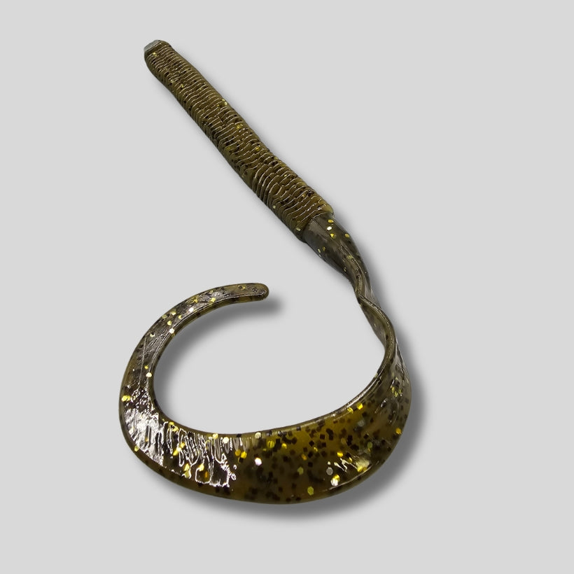 Jawtec Sultan 10 inch ribbon tail worm soft plastic bass fishing lure closeout at Brazalo Lures