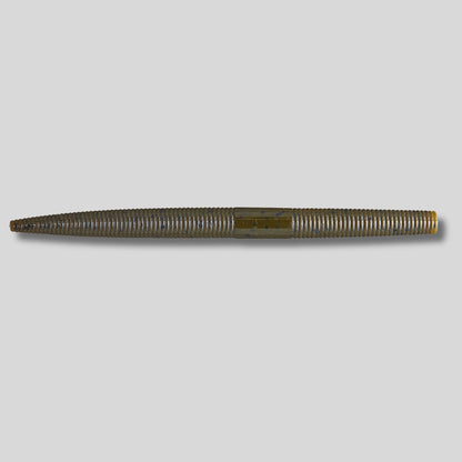 YUM Dinger 5-inch soft plastic stick worm 8 pack featuring a heavily salted body and natural horizontal fall for bass fishing.