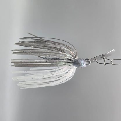 James Niggemeyer Brazalo Strutter JR Bladed Jig with hand-selected colors and compact profile for bass fishing - Green Gizzard