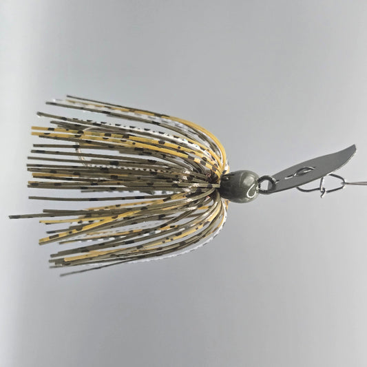 Brazalo Strutter JR compact bladed jig for bass fishing with high-speed stability and signature hunting action - Green Pumpkin