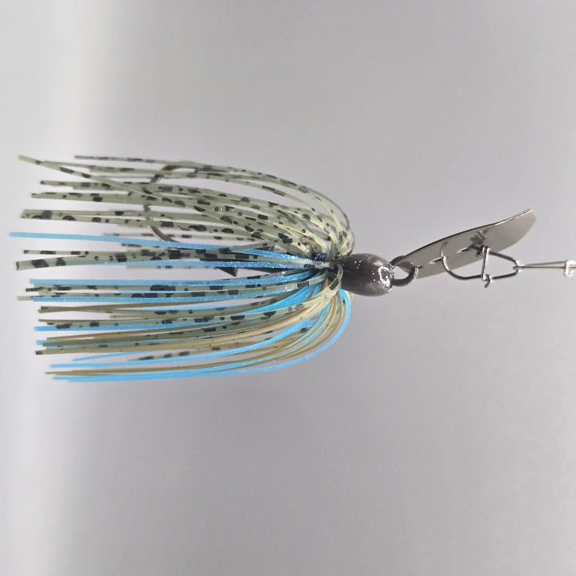 James Niggemeyer Brazalo Strutter JR Bladed Jig with hand-selected colors and compact profile for bass fishing - Juice