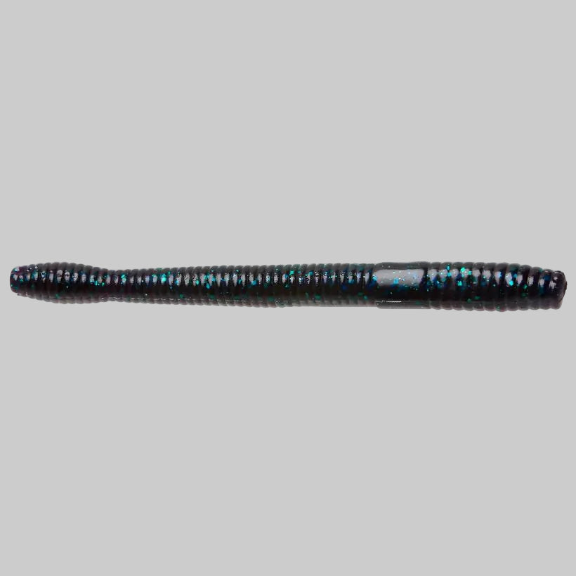 Zoom Magnum Finesse Worm 5 inch soft plastic bass fishing worm - Junebug