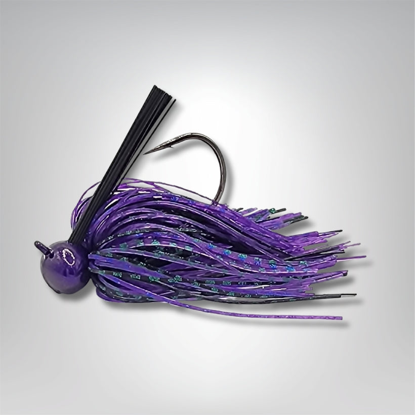 Brazalo Custom Lures football jig with wire-tied skirt and traditional head design