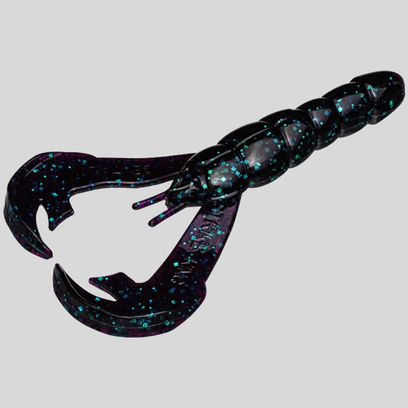 Strike King Rage Craw 4 inch soft plastic craw bait for bass fishing rigged as a Texas rig and jig trailer