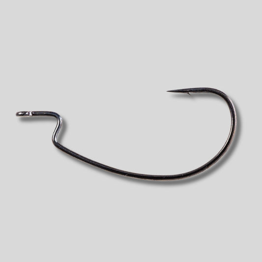 Owner All Purpose EWG Softbait Hooks black chrome 4 pack for Texas rig and soft plastic bass fishing