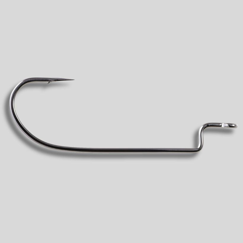 Owner Offset Shank Worm Hook with Cutting Point technology for Texas-rigged soft plastics
