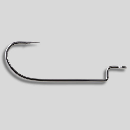 Owner Offset Shank Worm Hook with Cutting Point technology for Texas-rigged soft plastics