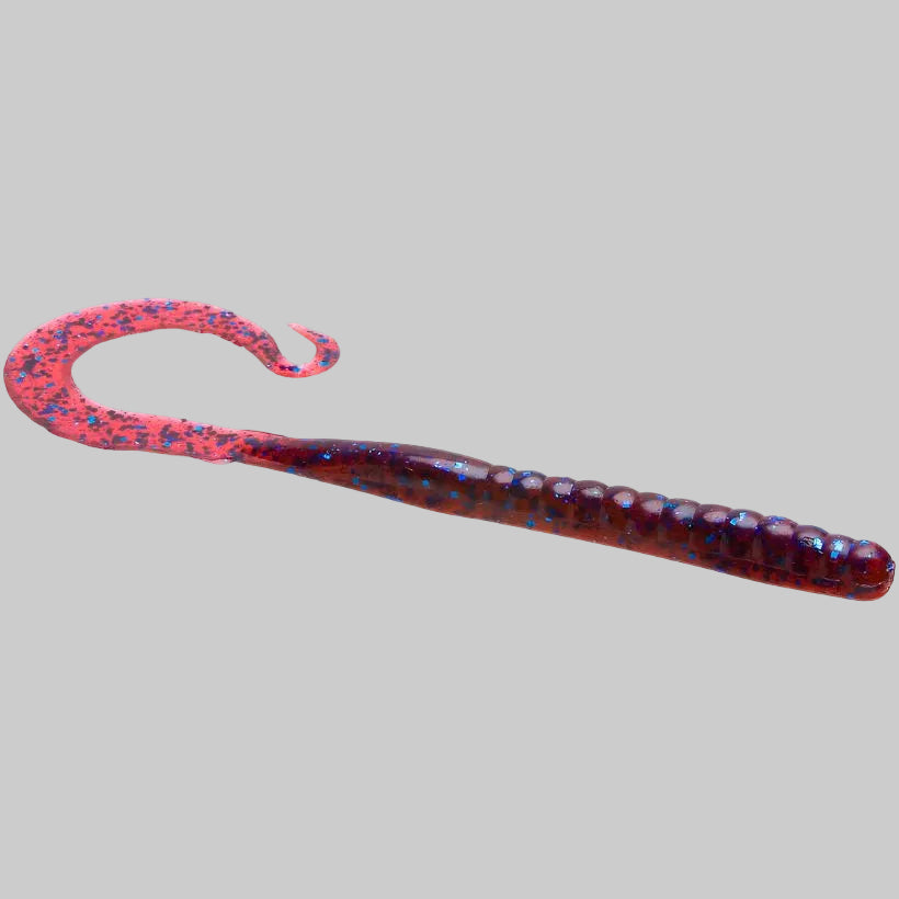 Zoom Mag II 9 inch ribbon tail worm soft plastic bass fishing bait - Plum