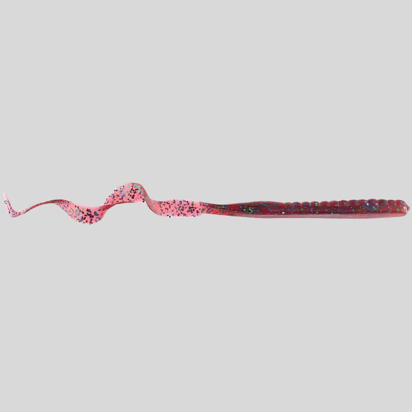 Zoom Mag II 9 inch ribbon tail worm soft plastic bass fishing bait - Plum Apple