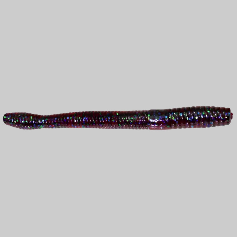 Zoom Magnum Finesse Worm 5 inch soft plastic bass fishing worm - Plum Apple